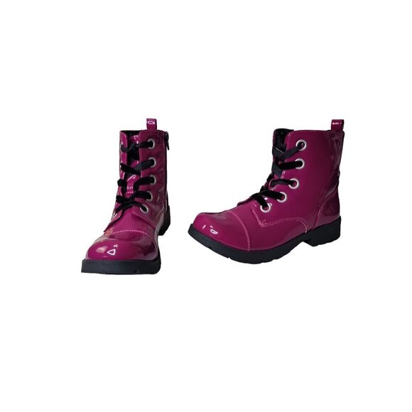 Olive & Edie Other - Olive & Edie Pink Combat Boots Y2k 90s Big Girls Sz 6 Chunky Grunge Girly Shiney